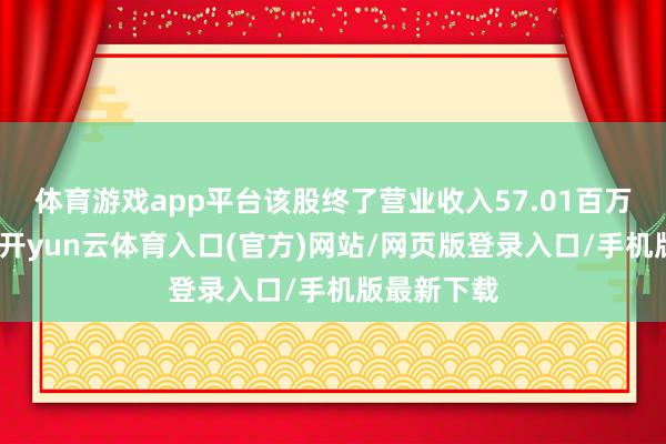 体育游戏app平台该股终了营业收入57.01百万好意思元-开yun云体育入口(官方)网站/网页版登录入口/手机版最新下载