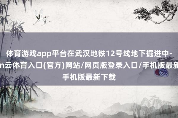 体育游戏app平台在武汉地铁12号线地下掘进中-开yun云体育入口(官方)网站/网页版登录入口/手机版最新下载