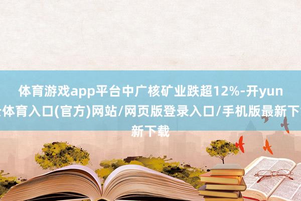 体育游戏app平台中广核矿业跌超12%-开yun云体育入口(官方)网站/网页版登录入口/手机版最新下载
